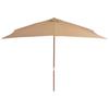 Wooden Mast Sun Umbrella 200 X 300 Cm Taupe