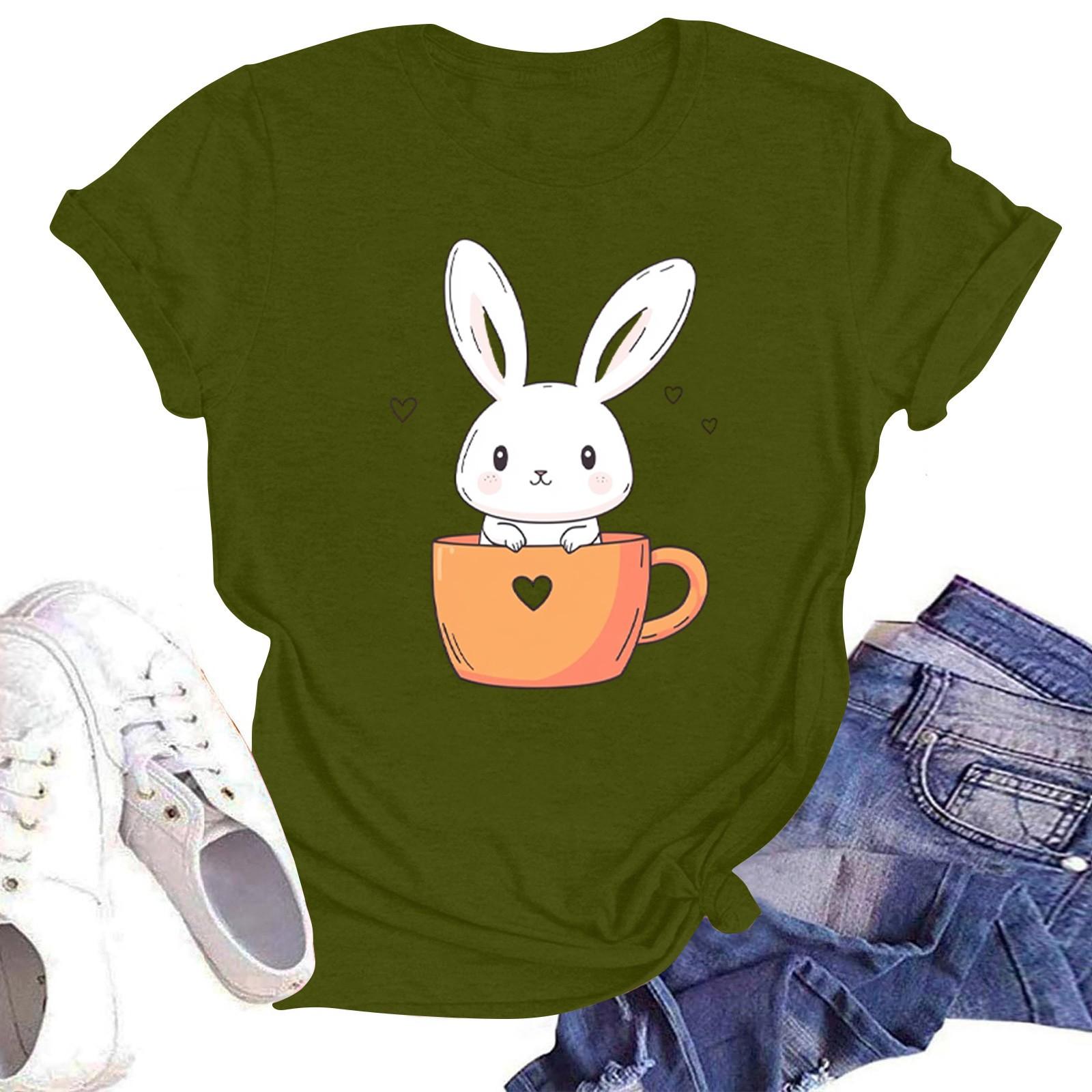 

Женская повседневная футболка с круглым вырезом и короткими рукавами с принтом L армия зеленый