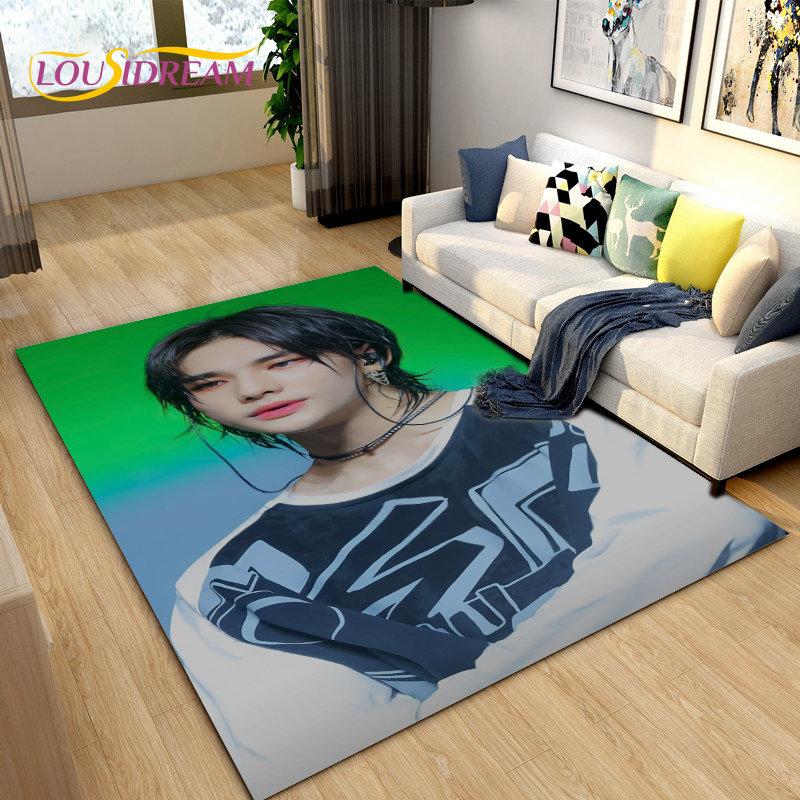 Stray Kids Kpop Singer Area Rug Large,Carpet Rug for Living Room Bedroom Sofa Doormat Decoration, Kids Play Non-slip Floor Mat