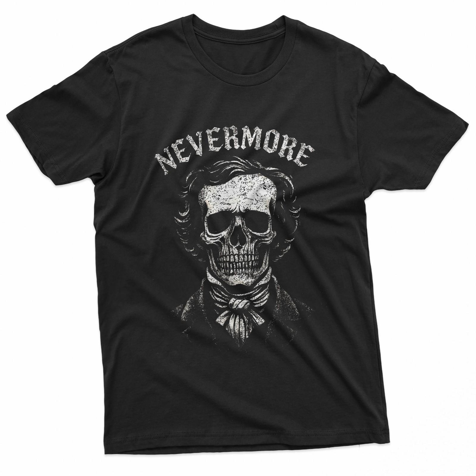 Gothic Edgar Allan Poe Skull Nevermore Quote Art Horror Gift T-Shirt S разноцветный