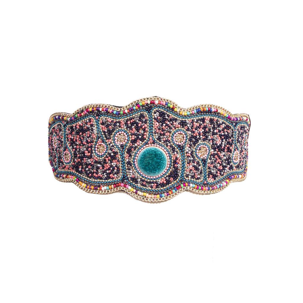 New Ethnic Style Bead Waist Seal Pure Handmade Boho Elastic Wide Waist Seal for Women Elegant Colorful Shells