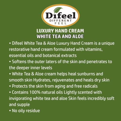 Difeel White Tea & Aloe Natural Hand Cream, 40g, WHITE TEA & ALOE 07WTA New York [Official Import]