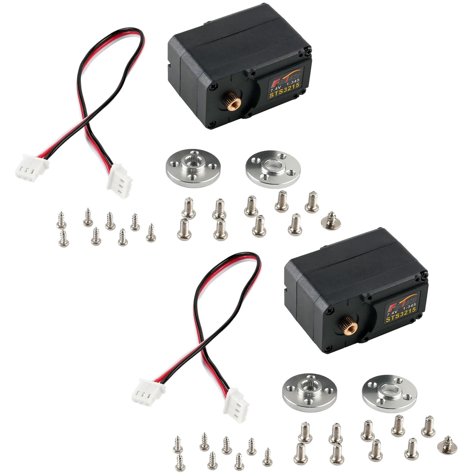 

2pcs STS3215 7.4V 19KG Dual Axis TTL Serial Bus Smart Robot Servo 360 Degree Metal Gear 12-Bit Magnetic Coding Programmable Servo for Robot Arm