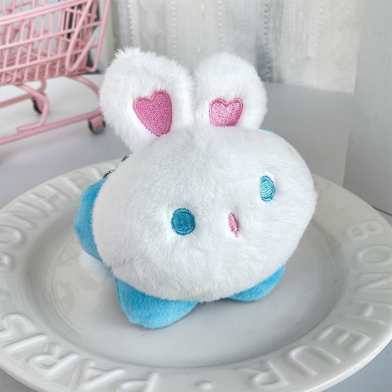 Cute Cartoon Garland Small Animal Keychain Creative Lazy Bear Rabbit Doll Bag Pendant Couple Gift