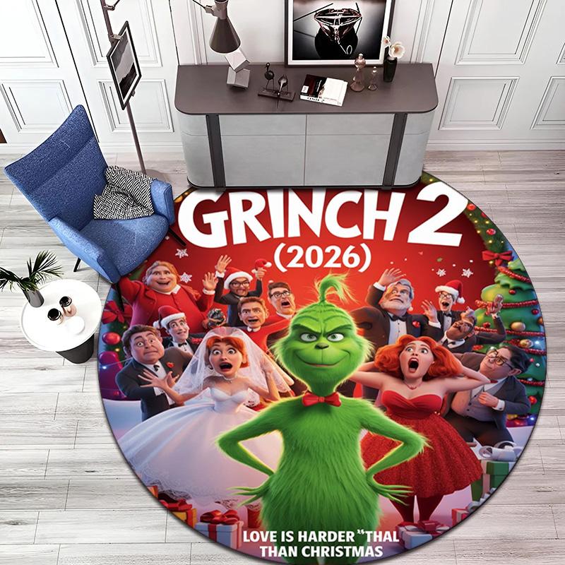 American Christmas Comedy How the Grinch Stole Christmas carpet Household goods decoration anti slip home table and chair mat aisle door mat carpet 5