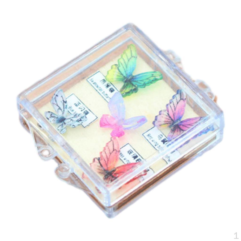 

1/12 Dollhouse Miniature Butterfly Model Fairy Garden DIY Crafts Children Toy Vivid Color Decorative 5pcs