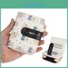 Cute Bear Wallet Pu Leather Small Coin Purse With Cartoon Bear Print And Two Fold Design
