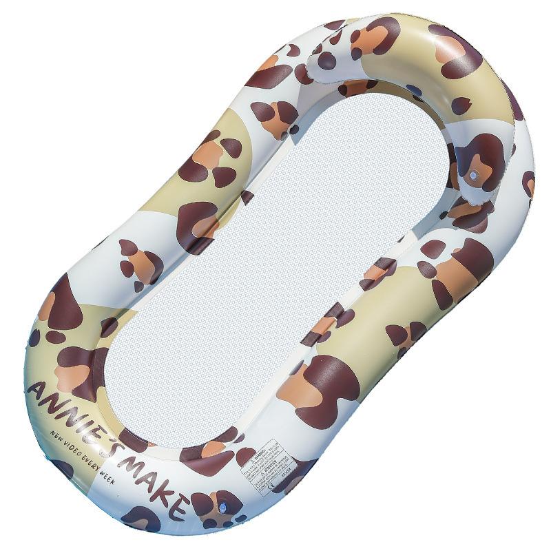 Inflatable Pool Float Lounge Water Hammock Leopard Print Floating Chair Adults Swimming Pool Mesh Mattress 1pc 141x72cm