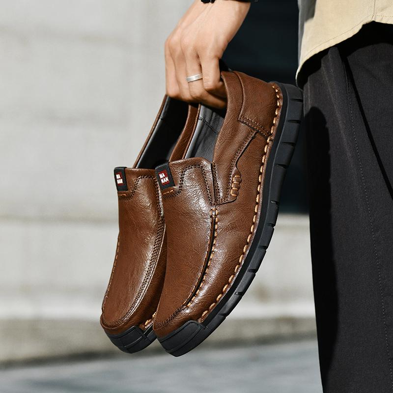 New Soft Leather Men's Shoes Outdoor Men's Loafers Luxury Breathable Men's Driving Shoes Non-Slip Men's Casual Shoes