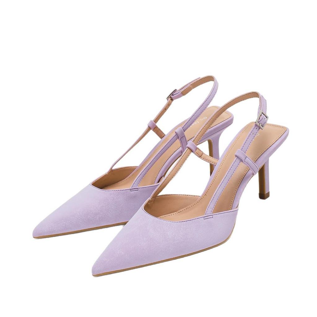 Spitz zulaufende, rückenfreie Stilettosandalen - Elegante, bequeme High Heels