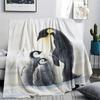 Penguin Print Flannel Blanket, High quality Comfortable for All Seasons, Home Decor, Warmth and Comfort, Perfect for Christmas Gifts