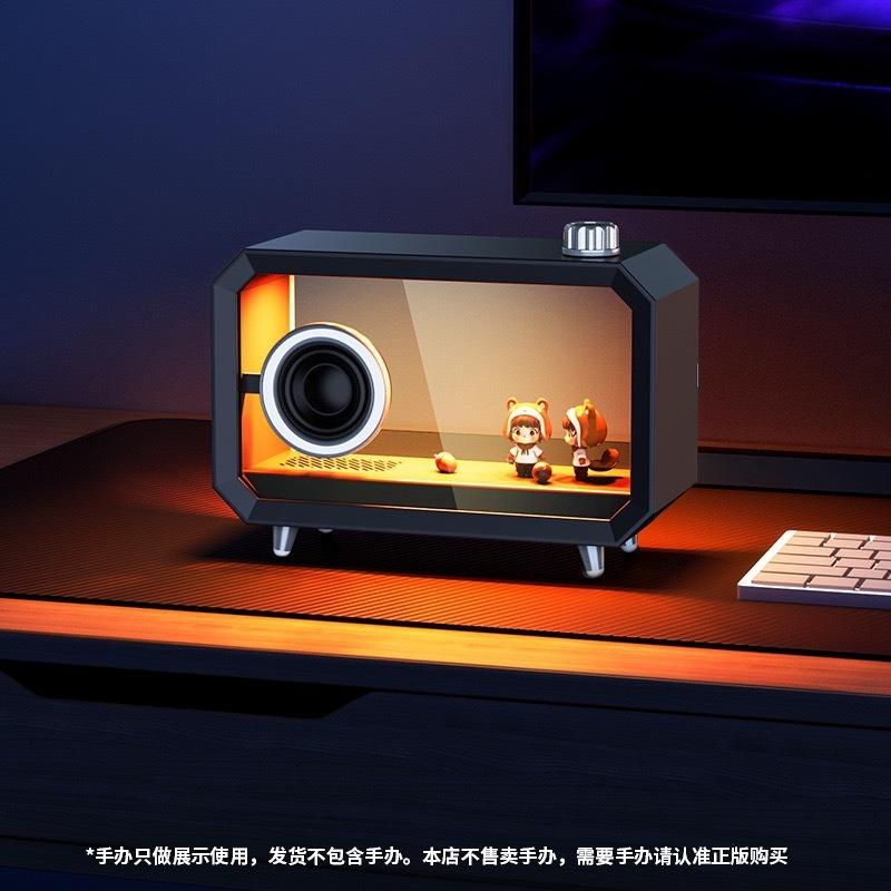 DIY Transparent Bluetooth Speaker RGB Colorful Lighting Computer Subwoofer Desktop Audio with High Volume Display BT AUX Play