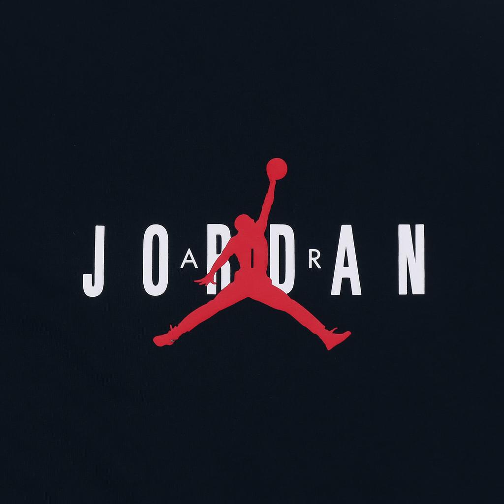 Jordan American Retro Letter Airman Logo Print Round Neck Casual Short Sleeve T-Shirt Men Tops Black DM1463-010