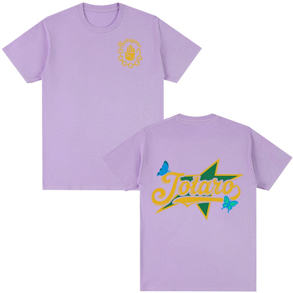 Anime Jojo Bizarre Adventure Jotaro Kujo Graphic T Shirts Unisexs Women Casual Cotton Short Sleeves Oversized Tshirts Streetwear