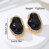 Vintage Colorful Resin Drip Oil Stud Earrings for Women Girls Fashion Crystal Irregular Geometric Earrings Jewelry Accessories