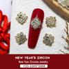 Nail Art Scintillante di Zirconia per Capodanno: Borsa del Denaro Attira-Ricchezza, Zucca di Lusso con Diamanti e Ornamenti per Unghie Oro/Argento