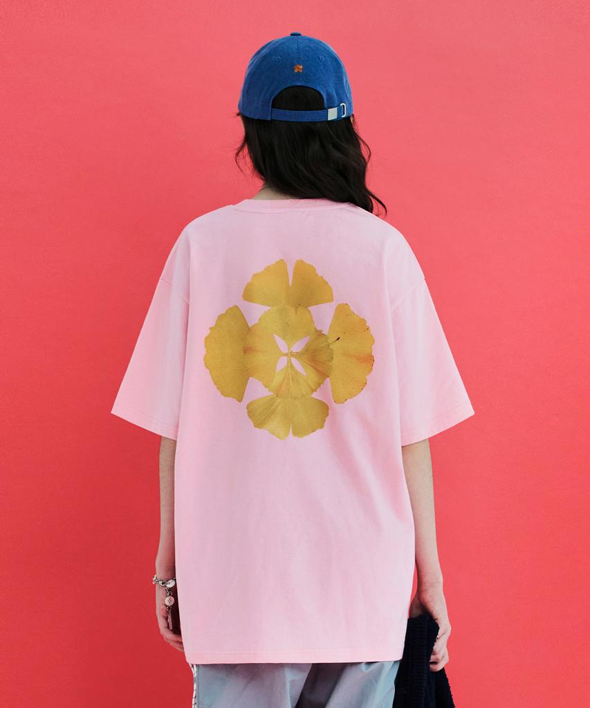 UNALLOYED Logo Leaf T-Shirt / Pink