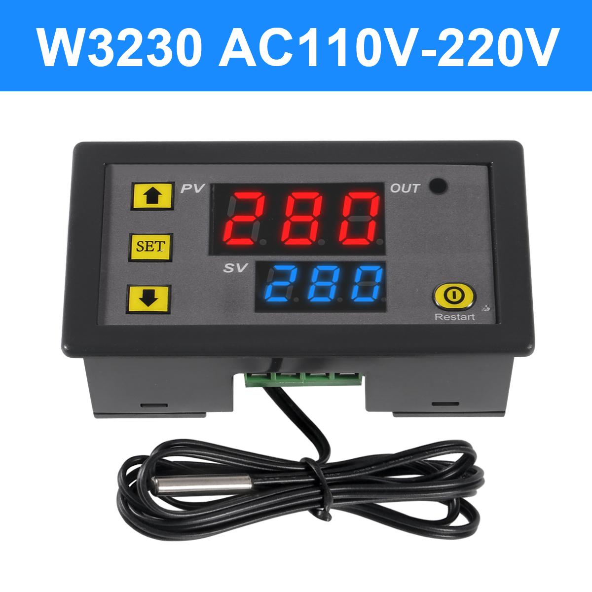 

W3230 Мини цифровой регулятор температуры 12 В 24 В 220 В термостат регулятор нагрева терморегулятор с датчиком