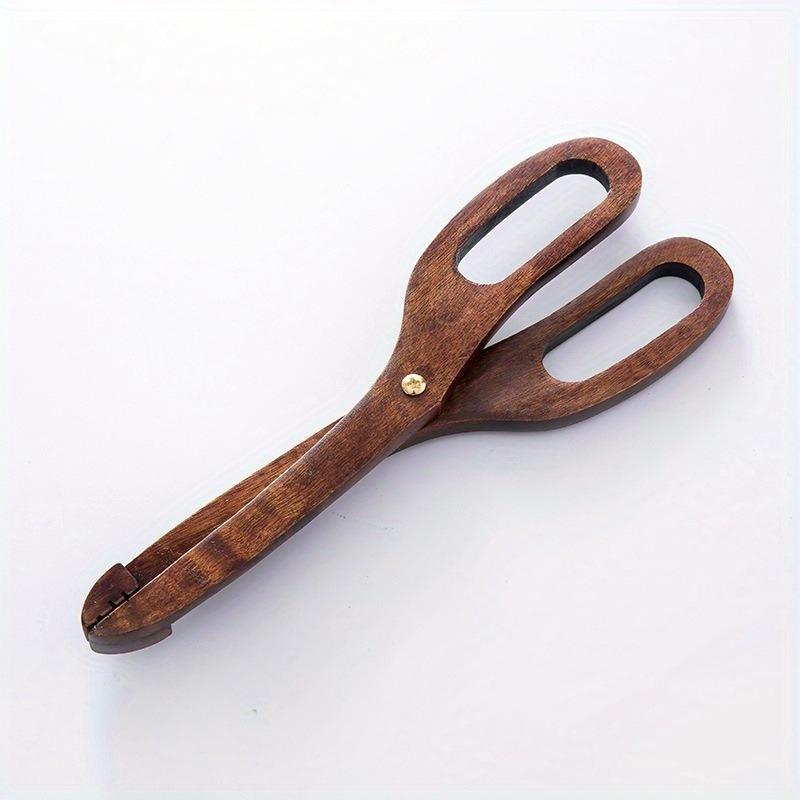 Premium Bread Tongs for Baking and Cooking Non-slip Kitchen Clamp with Rustic Wooden Design