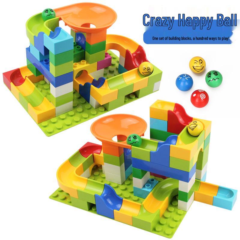 Lego-Compatible Marble Run Track Large Bricks, Toddler Educational Toy for Ages 3-6+