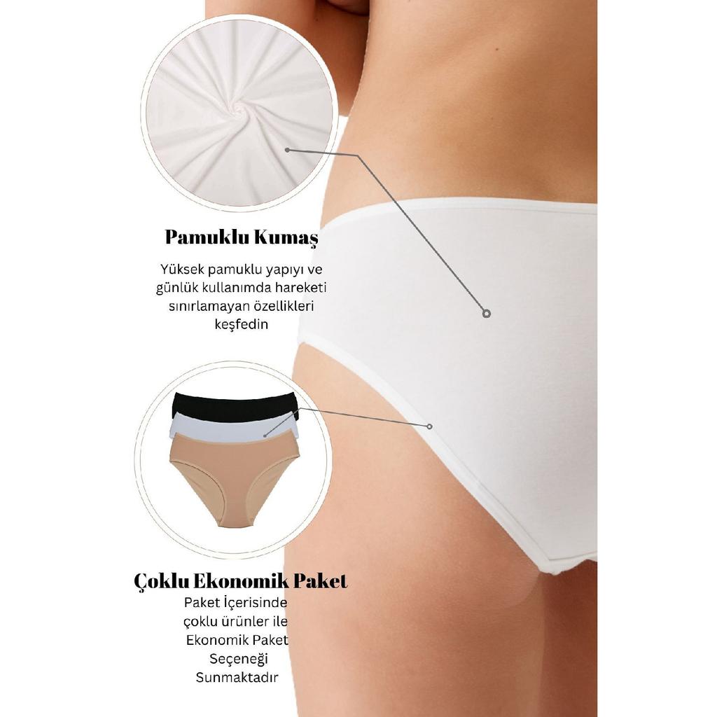 Economic Pack Of 5 2956 Normal Waist Comfortable Fit Cotton Classic Basic Standard Panties