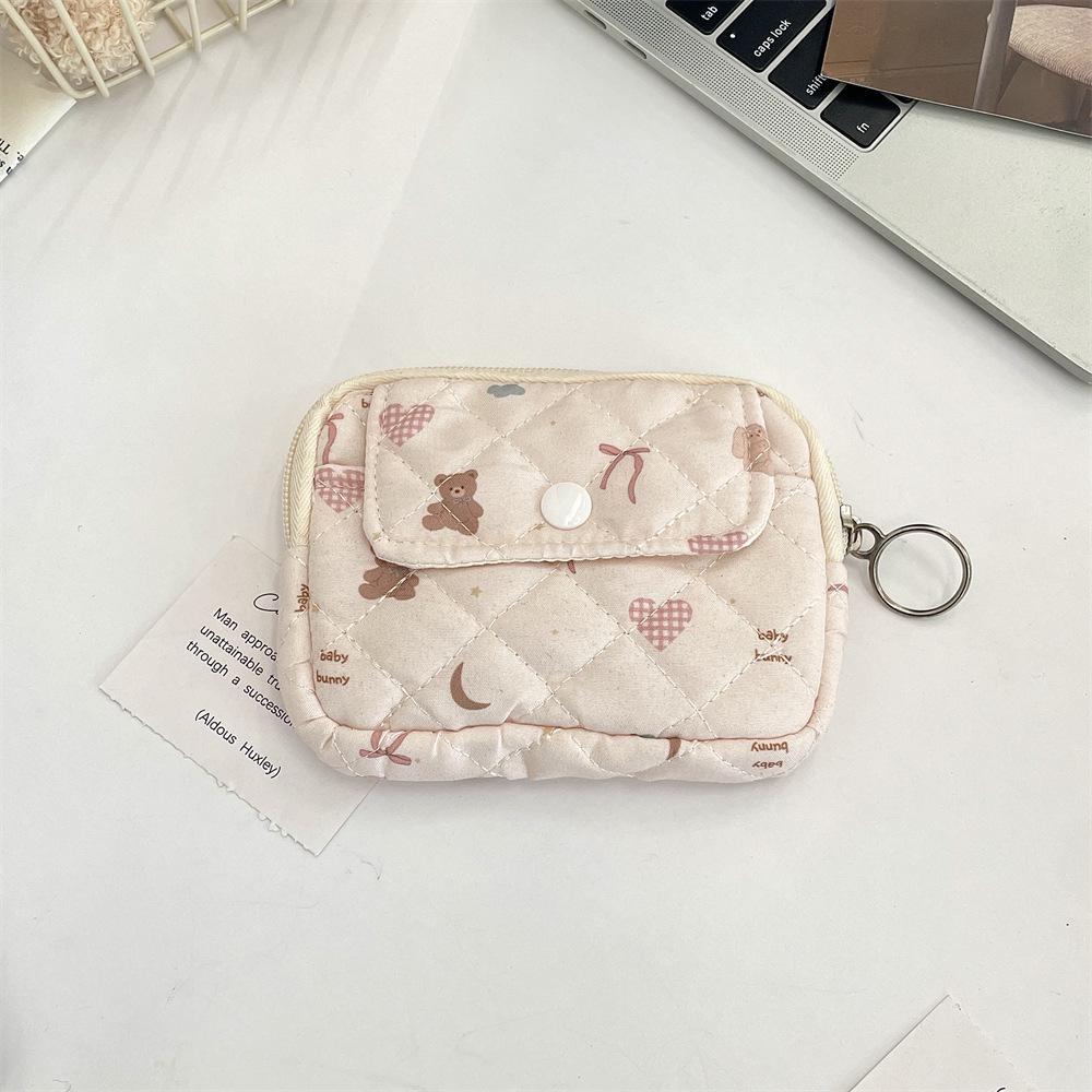Cute Cartoon Floral Quilted Multifunctional Bag: Organizer, Document Holder, Coin Purse, Card Holder