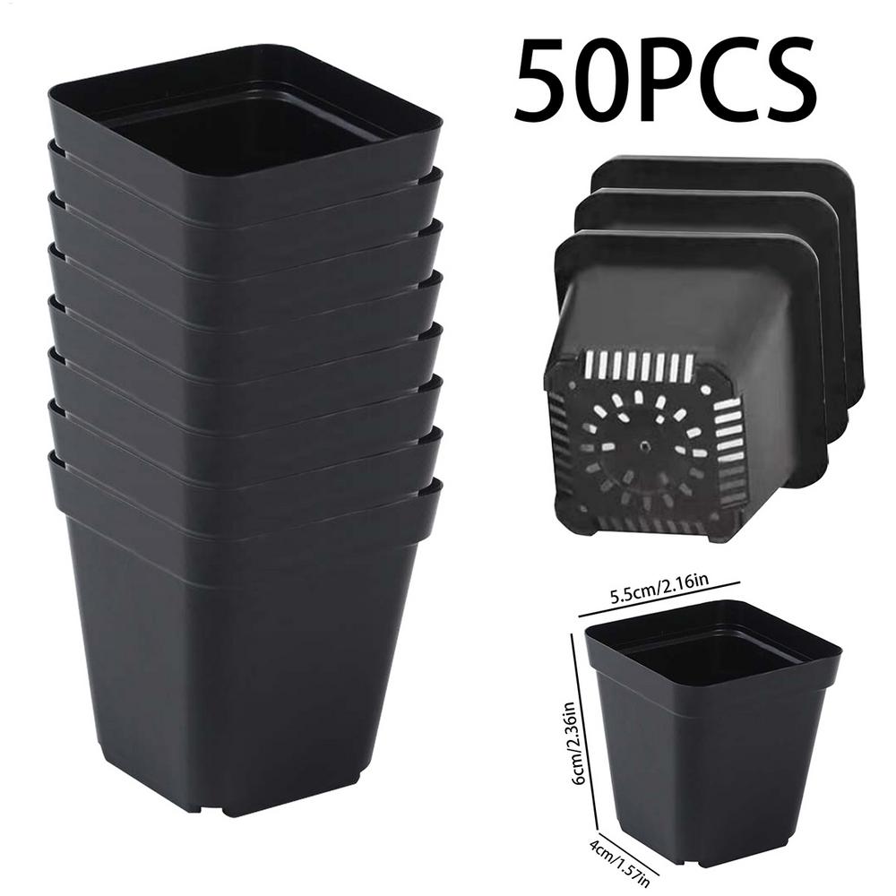 

50 шт. горшки для рассады прочные садовые поддоны для посадки многоразовые контейнеры для рассады овощей цветы стаканчики для рассады CHINA