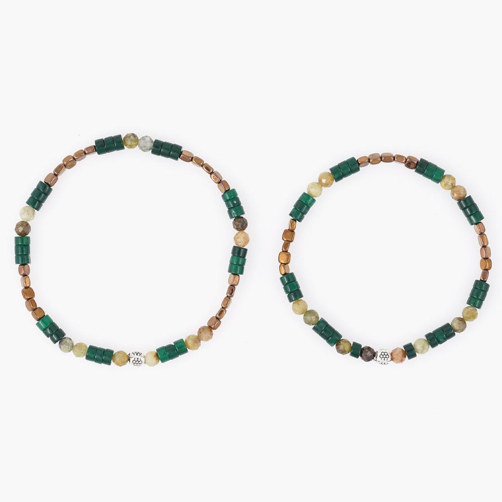 Jbans Classic 4Mm Euryodes Diorite Mix Gemstone Bracelet (C2403Ac1197_Gn)