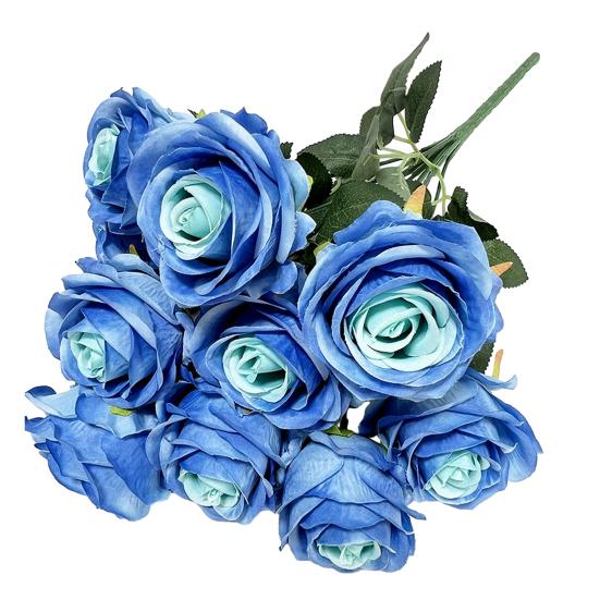 Simulated Roses Bunch Realistic Artificial Roses Faux Rose Bundle with Bendable Stems for Home Decor Parties Weddings Flower Arrangements