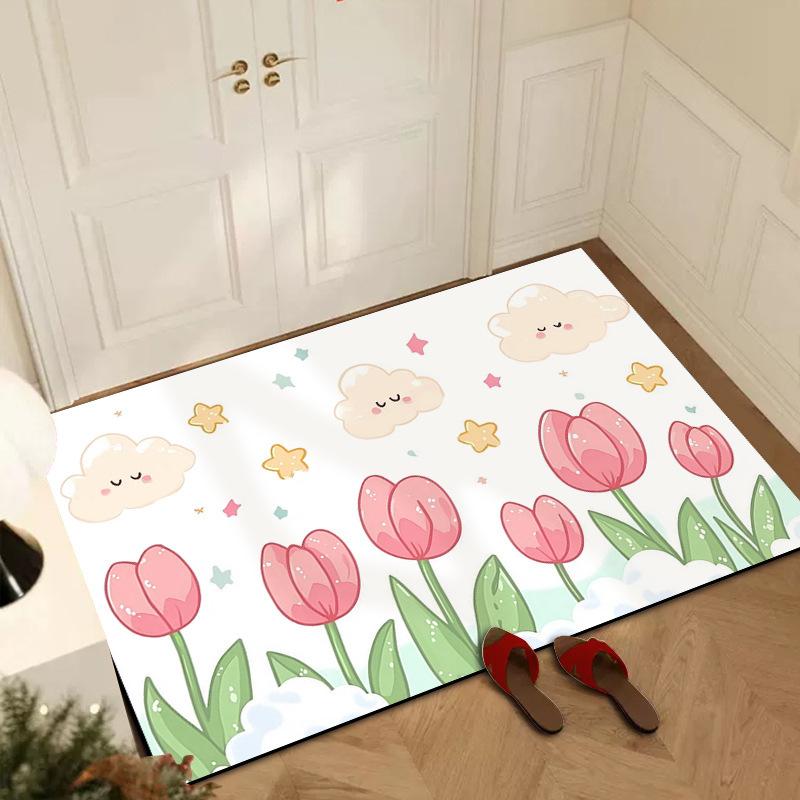 Cartoon cute bathroom mat non-slip quick drying mat household toilet absorbent carpet toilet door mat