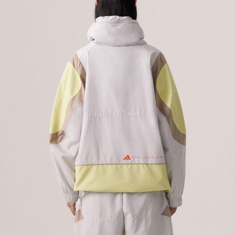 adidas by Stella McCartney Women's Color-Block Windbreaker Jacket Light Grey IT7528