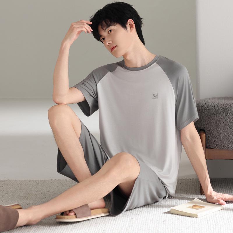 New 2026 Men's Modal Short Sleeve Pajama Set – Cool, Lightweight Summer Wear for Home or Outdoors