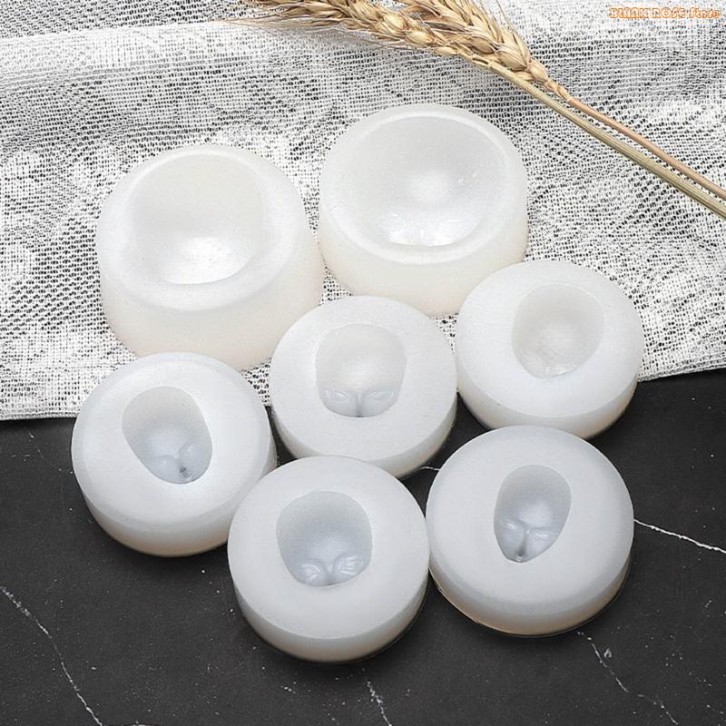 Molde de Rosto para Cabeça de Boneca K1AE, Moldes de Silicone para Cabeça de Bebê, Molde para Bolo Fondant Chá de Bebê, Sabão de Argila, Resina, Chocolate