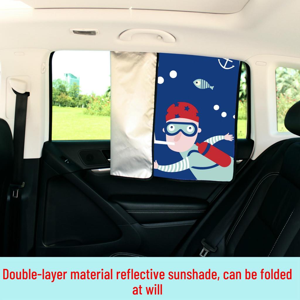 Car Magnetic Curtains - Cartoon Pirate UV Protection Blackout Sunshade