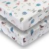 Soft Breathable Cotton Baby Crib Fitted Sheet Set With Animal Print Newborn Toddler Bedding