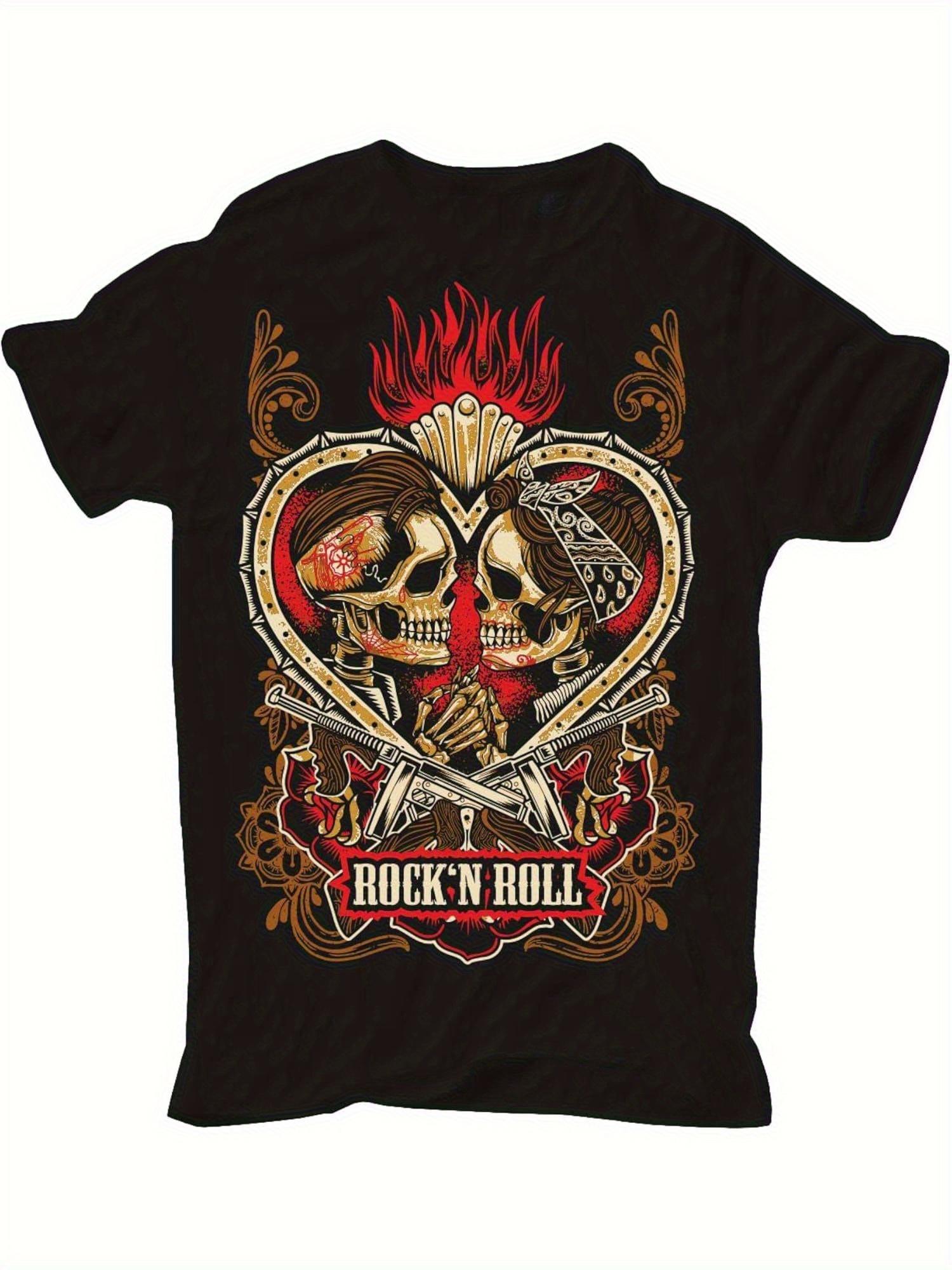 

Men s 50/60s Rock Music T-shirt - Rock Bella Style Retro Music T-shirt, Suitable for Concerts, Music Festivals, Casual Wear -... S разноцветный