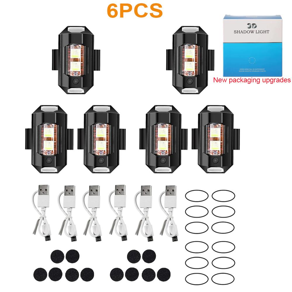 Bicycle Lights 7 Color Mini USB LED Warning Signal Light Turn Signal Indicator For Bike Drone Strobe Motorcycle Car 7