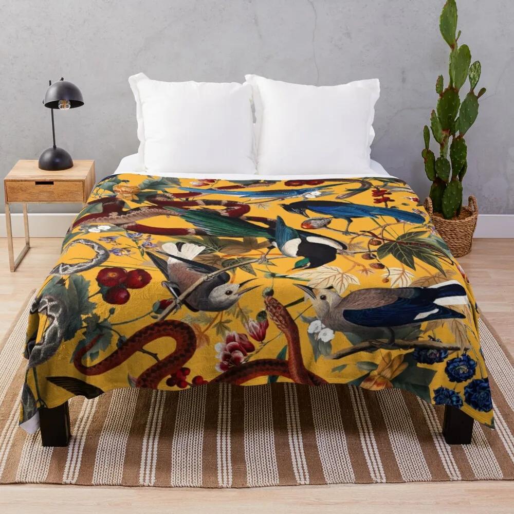Cover blankets Sofa throw blanket coraline fleece blanket cooling blanket custom decorative bed blankets green plant flower bird