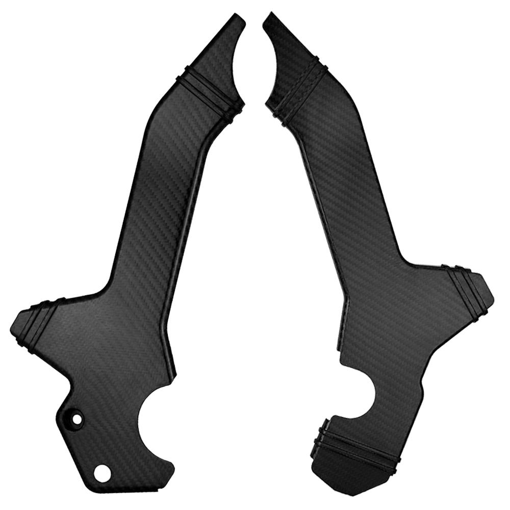 Real Carbon Fiber Frame Guard Protector Covers For Honda CRF300L / Rally / ABS 2021-2025 2026 Left and Right Frame Guard Covers Black Carbon Fiber