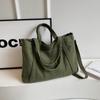 Solid Color Corduroy Bag Women's Large Capacity Shoulder Crossbody Bag Commuter Tote Bag