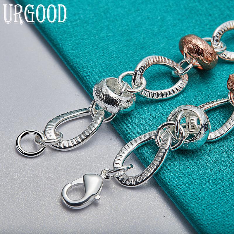 925 Sterling Silver Love Key Pendant Bracelet Romantic Jewelry