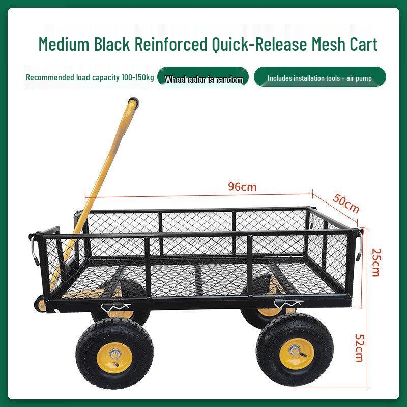 Foldable Steel Flatbed Hand Truck with Inflatable Tires