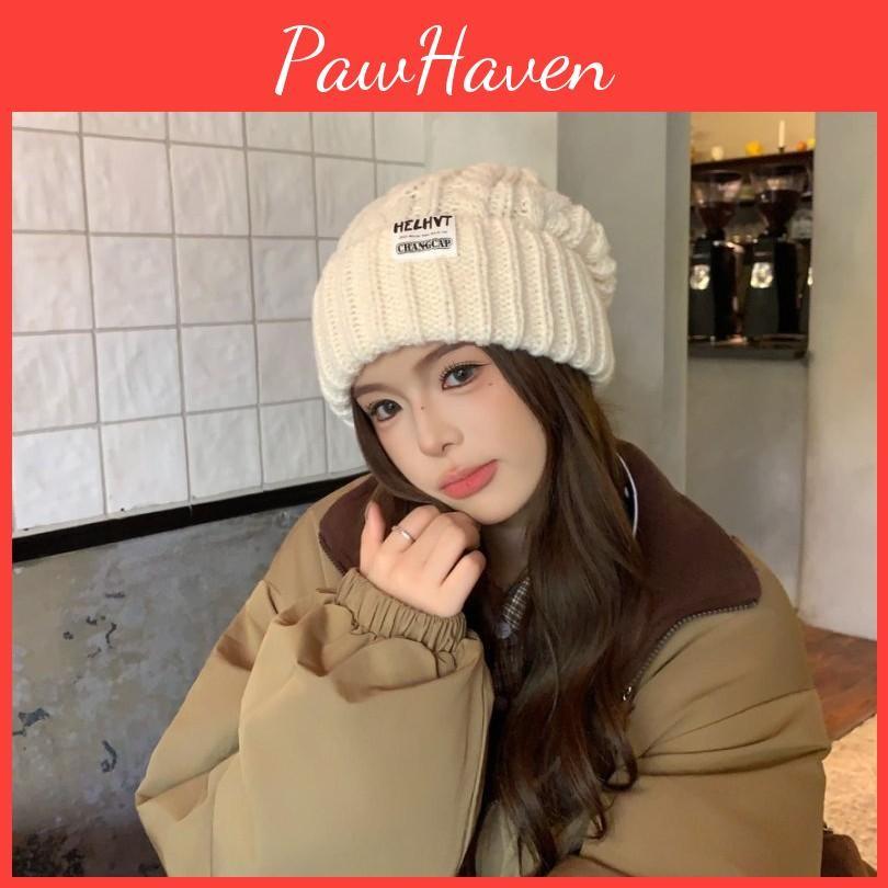 Pattern Letter Women Knit Hat With Acrylic Material And Wind Features Resistant