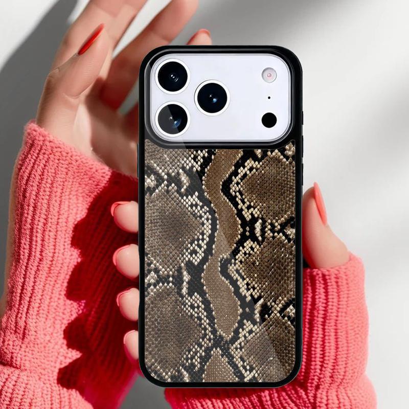 Snakeskin pattern Phone Case for iPhone 17 Air 16e 15 14 13 Pro Max Back Cover for 12 11 Pro Coque