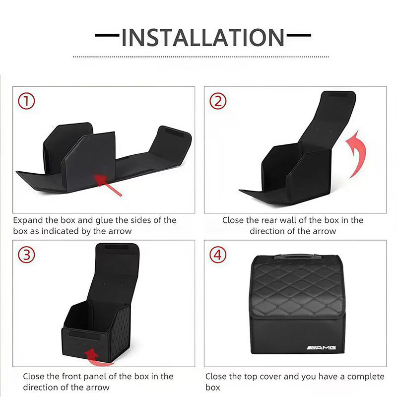 Foldable Car Trunk Storage Leather Box Organizer Bag For Mercedes Benz AMG GLC W203 W206 W220 W205 W211 W212 W201 W210 W108 W168