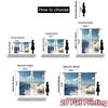 2pcs   2D FLAT PRINTING Curtains (Without Rod) Seaside Serenity Popular Curtains&Window Treatment Machine Washable Fabric
