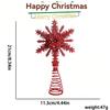 1pc Christmas gold powder snowflake tree top star decoration Christmas tree hollow gold silver red top star holiday decoration 7