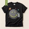Comfort Colors® Smiley Moon T-Shirt, Astronaut Spraying Graffiti Tee, Retro Moonwalk Top