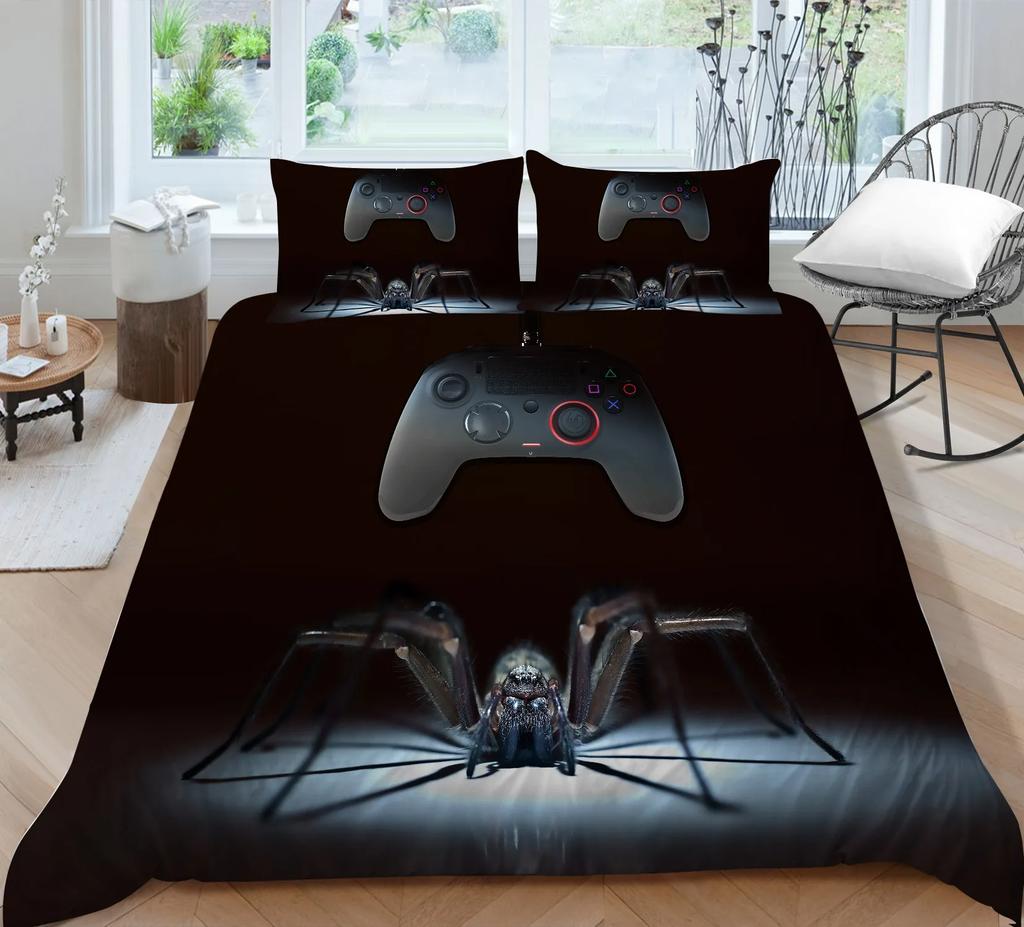 Mikrofaser Bettwäschesets für Kinder, Gaming Bettbezug-Set, Bedruckter Videospiele Bettdeckenbezug, Playstation Designs, Bettset für Jungen