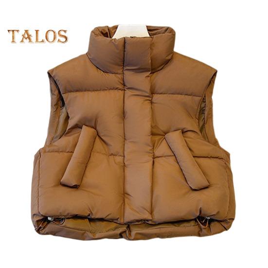 

Зимнее женское пальто с воротником-стойкой, застежкой-молнией, длинными рукавами, однотонное ветрозащитное, сохраняющее тепло, утепленное пуховое пальто для мужчин, приталенная куртка для отдыха на природе M кофейный